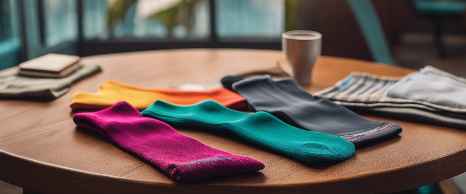 Compression socks in use with travel accessories