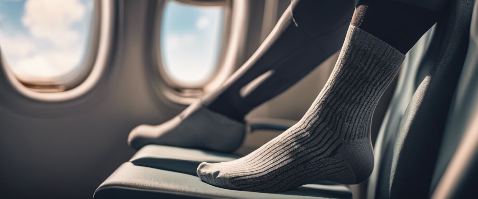 Compression socks on a plane image