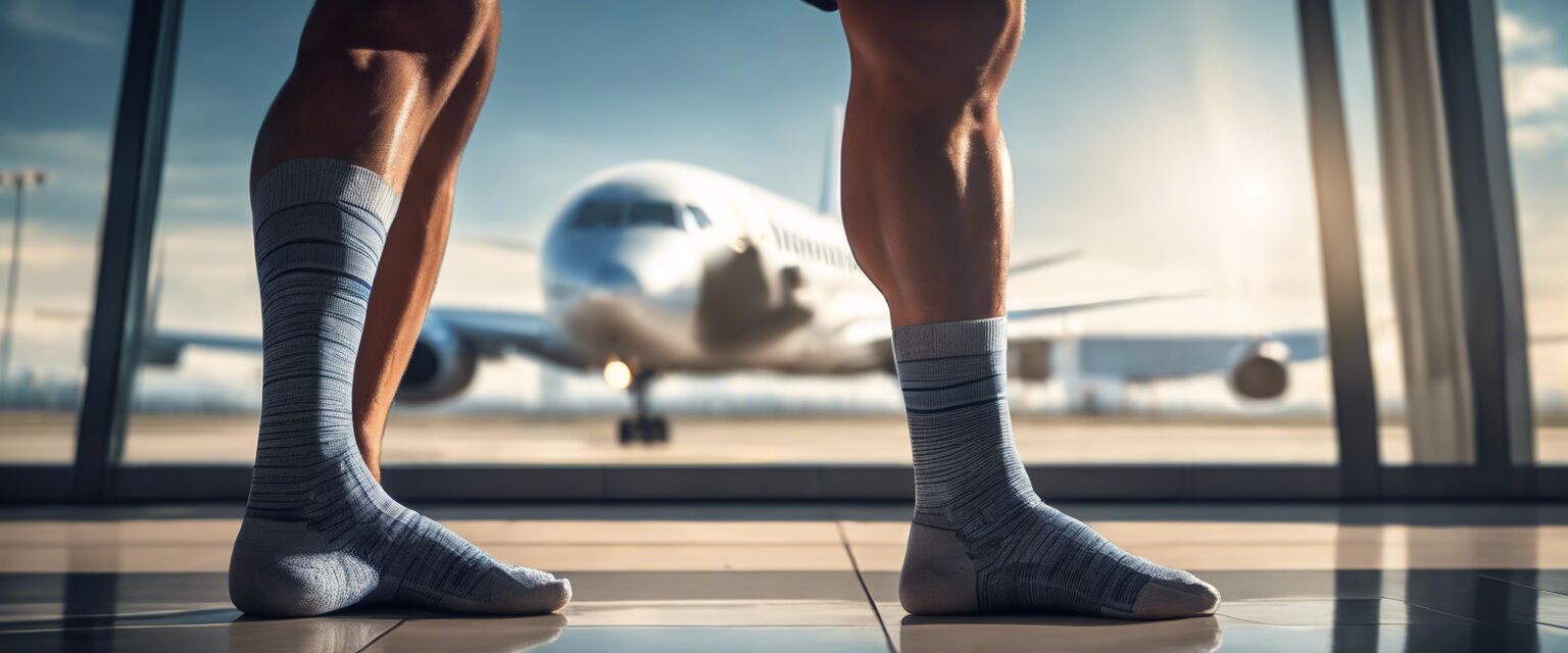 Wearing compression socks on a flight